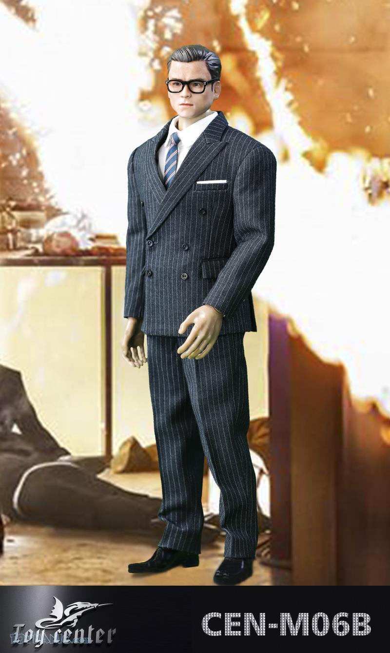 1/6 Kingsman Royal Agent Male Head Sculpt Business Suit Set with Gun & Dog USA 